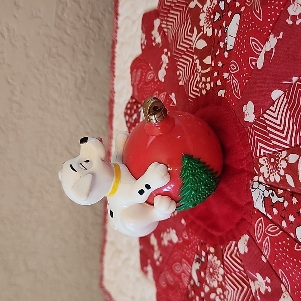 101 Dalmatians Walt Disney Christmas Dog on Red Ball Ornament Vintage